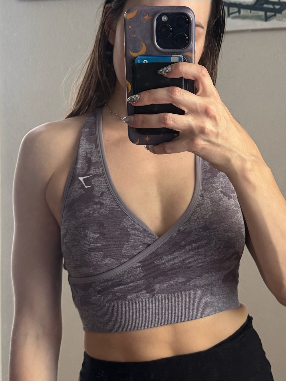 Gymshark Seamless Wrap Sports Bra - Gray Purple